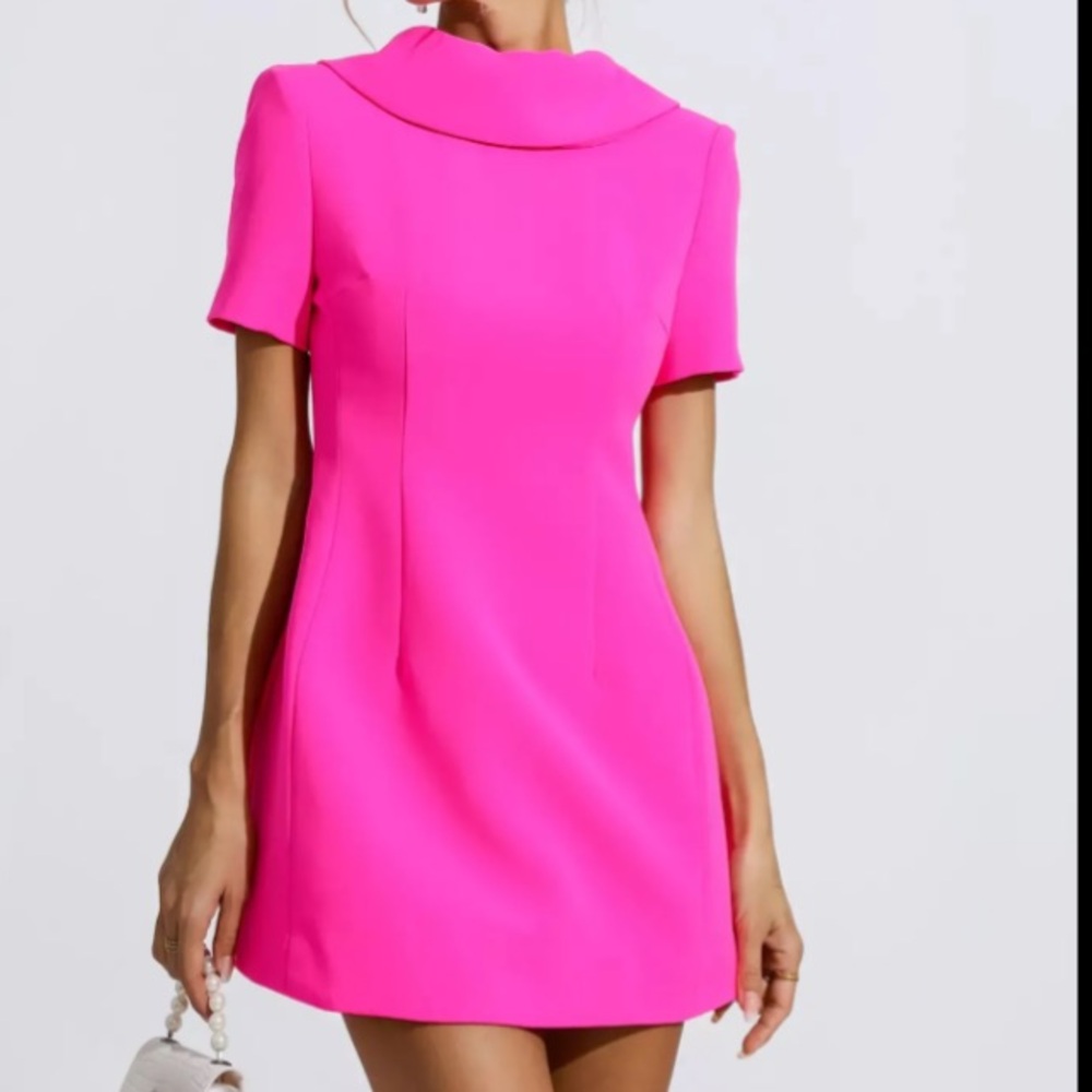 Jacqueline Pink Bow Mini Dress